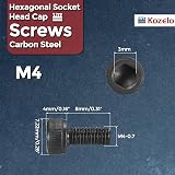 Kozelo M4-0.7 x 8mm Socket Head Cap Screws 50pc Alloy Steel Black Oxide view 2