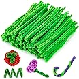 RAINFLOW Pipe Cleaners Craft Supplies - Chenille Stems Fuzzy Craft Wire for Handicrafts Twisting Stick DIY for Craft Bouquets Animals Halloween Christmas Easter Birthday 200 PCS (Green)