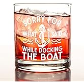 kunlisa Boat Gifts Whiskey Glasses, Boat Captain Gifts, I'm Sorry for What I Said While Docking the Boat 10 oz Drinking Rocks Glasses for Men Whisky Cocktail Scotch Bourbon Liquor
