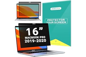 ZOEGAA MacBook Pro 16 Privacy Screen, Removable Privacy Screen for MacBook Pro 16 inch (2019, Model: A2141), Anti Blue Light Laptop Privacy Filter and Anti-Glare Protector