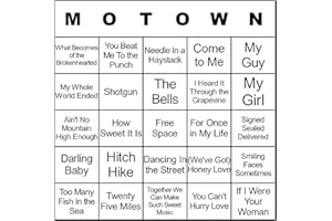 BANGIN' MEATS CardTunz 100 Music Bingo Cards Printed and Laminated Many Music Types Available (Motown)
