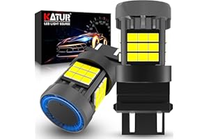 3157 T25 LED Bulb, KATUR Canbus 500% Brightness 3000LM 6000K Xenon White with Cooling Fan P27/7W 3157A 3157NA LED for Daytime