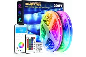 DAYBETTER Led Strip Lights 200 ft (2 Rolls of 100 ft) Ultra Long Smart Light Strips with App Voice Control Remote, RGB Music Sync Color Changing Lights for Bedroom, Kitchen, Party,Home Decoration