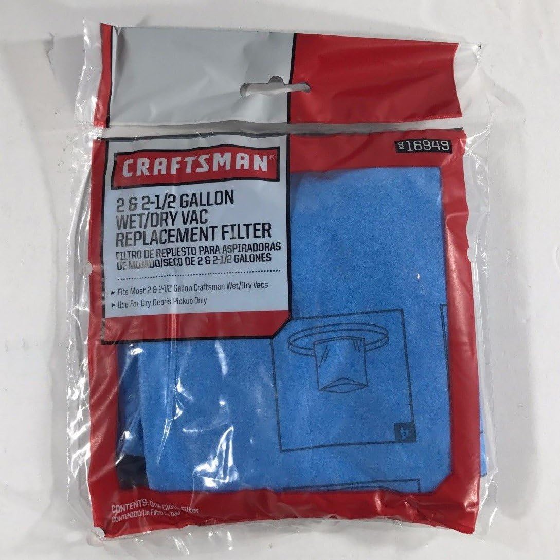 Craftsman 916949 Filter Fits Craftsman Vacuums 2 or 2.5 Gallons