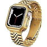 BINLUN Compatible with Apple Watch Band 49mm 46mm 45mm 44mm 42mm 41mm 40mm 38mm for Men Women, Stainless Steel Metal Strap with TPU Case Fit for iWatch Series Ultra/SE3/11/10/9/8/7/SE2/SE/6/5/4/3/2/1
