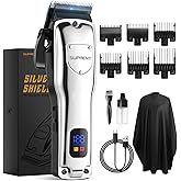 SUPRENT Cordless Hair Clippers for Men Professional Hair Cutting Trimmer with LED Display Trimmer for Barbers & Home Use