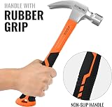 DIY Doctor 20oz Forged Steel Claw Hammer Fibreglass Shaft Non-Slip Grip view 2