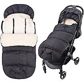 KERHAND Waterproof &Thicken Universal Stroller Cover Winter,Stroller Footmuff Bunting Bag for Warm Strollers Muff,Stroller Accessories for Baby Sleeping Bag Winter Stroller Blanket