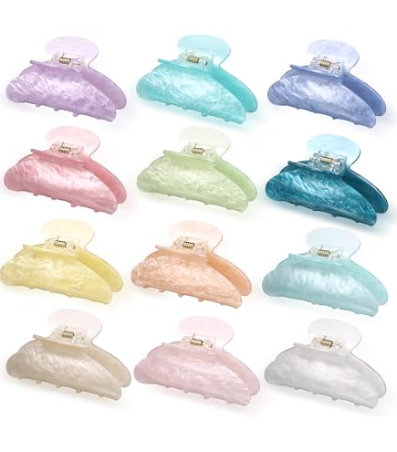 8 Acrylic Hair Claw Clips for Women Non Slip Strong Hold Thick Thin Hair Bulk Amazon.com : Yuxung 8 Pcs Large Acrylic Hair Claw Clips for  main image 2