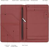 PATIKIL Server Book Organizer Dark Red Leather 2 Pcs 8" x 5" Waiter Waitress view 3