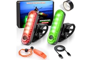 Botepon Kayak Navigation Lights - Battery Operated, Waterproof for Night Kayaking & Paddle Board, Marine Safety Lights for Pontoon Boat, Dinghy
