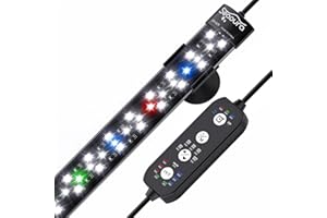 SEAOURA Submersible Aquarium Light for 28 to 54 Inch Fish Tank, 24/7 Cycle Fish Tank Light with Timer, Aquarium Plant Light with Full Spectrum+7 Single Colors, Auto On/Off, Adjustable Brightness