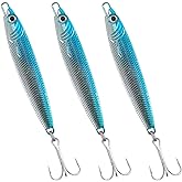 Dr.Fish Fishing Jigs Jigging Spoon Saltwater Fishing Lure Casting Metal Spoon Surf Fishing Mackerel Striper Lures Stinger Bluefish Vertical Diamond Jig