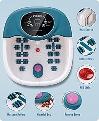 Foot Spa Bath Massager with Heat, Bubble, Vibration