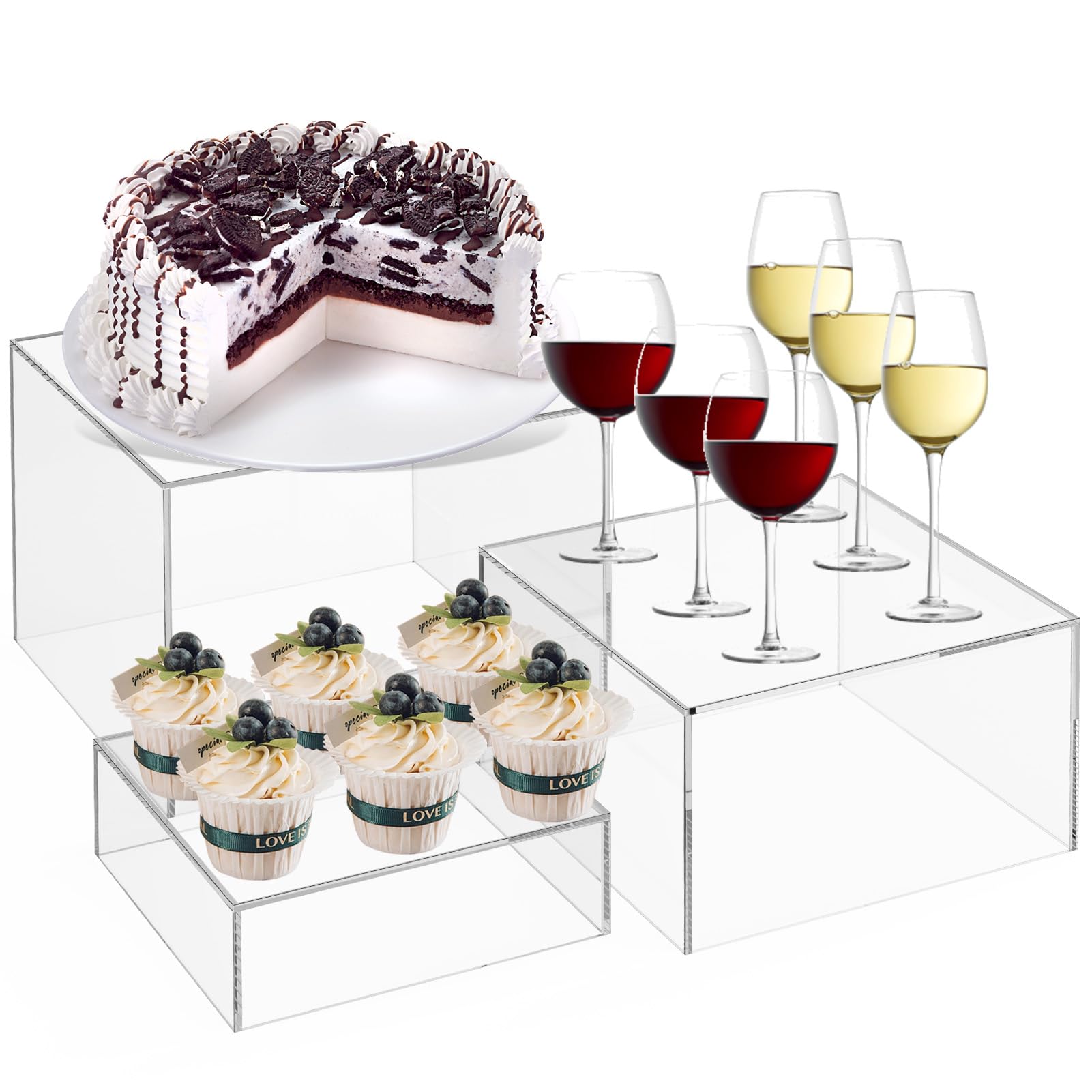 Tuanse 6 Pcs Buffet Risers, Food Risers For Buffet Table, Display