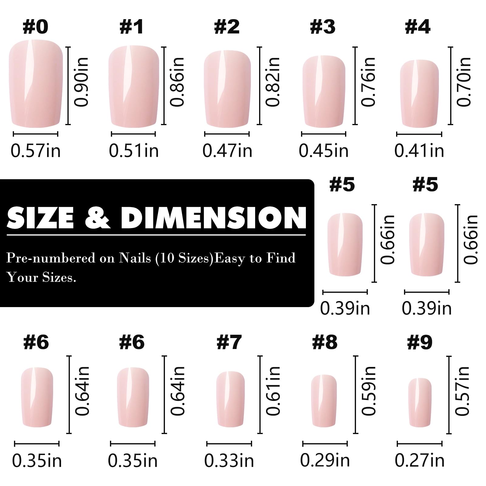 LoveOurHome 240pc Nude Press on Nails Medium Square Fake Nails Press ons Square Nail Tips Gel False Nails Colored Presson Artificial Fingernails & Glue Adhesive Tabs Women Girls Manicure Decor - Image 3