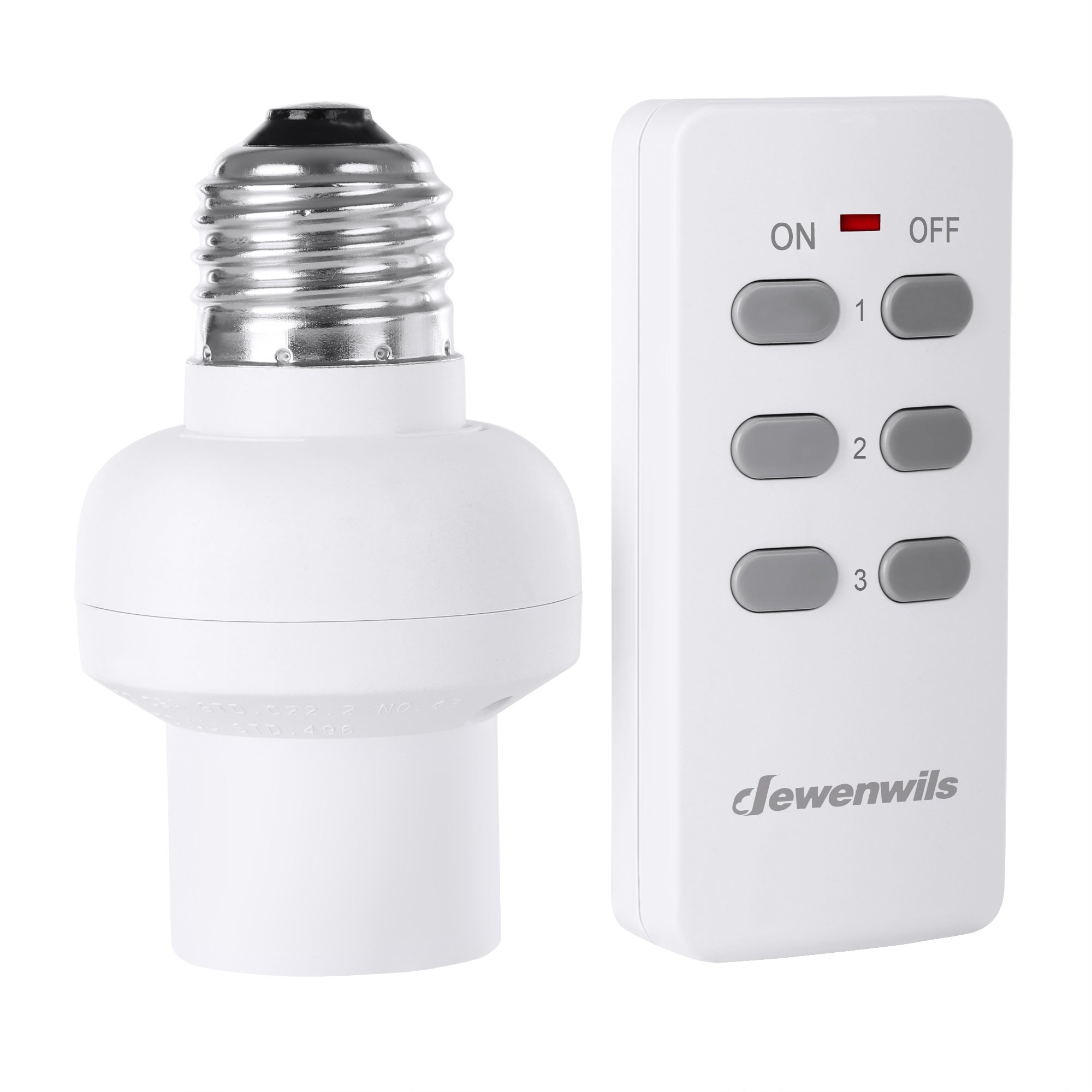 Dewenwils Remote Control Light Lamp Socket E26/E27 Bulb Base, Wireless
