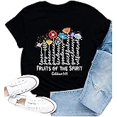 Cutesong Womens Christian Shirt Fruits of The Spirit T-Shirt Inspirational Faith-Based Bible Verse Tee