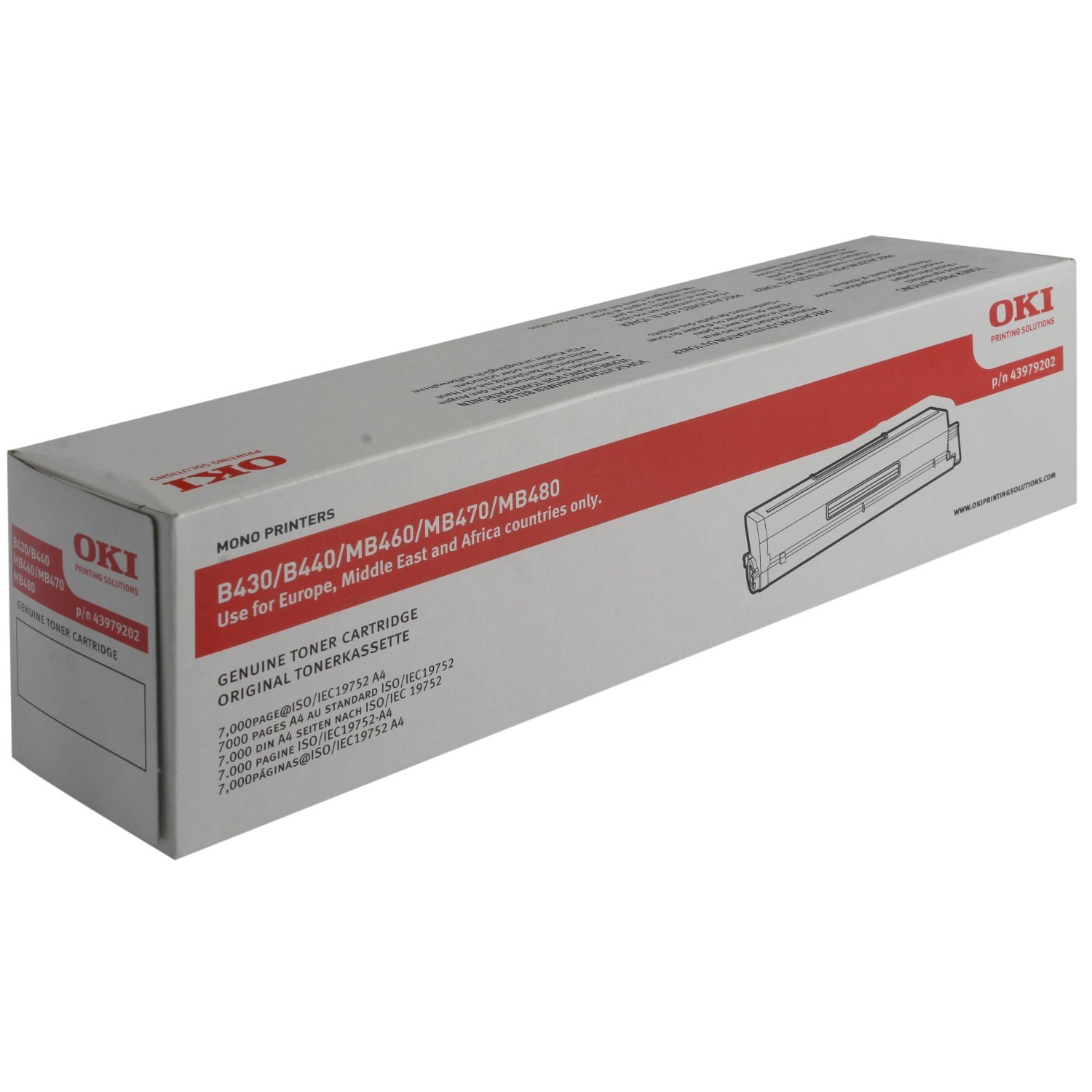 OKI B430/B440 Mono Toner Cartridge - 7000 Pages, Black