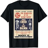 Rocky Creed Vs Balboa Rematch of The Century Poster T-Shirt, Men, Black, 3X-Large