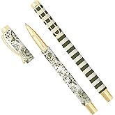 Sweet Water Decor Elegant Green Metal Pen Set, Refillable Black Ink Ballpoint Pens for Home, Office & School, Chic Desk Accessories for Women, Cute Journaling & Writing Gift for Teachers and Students