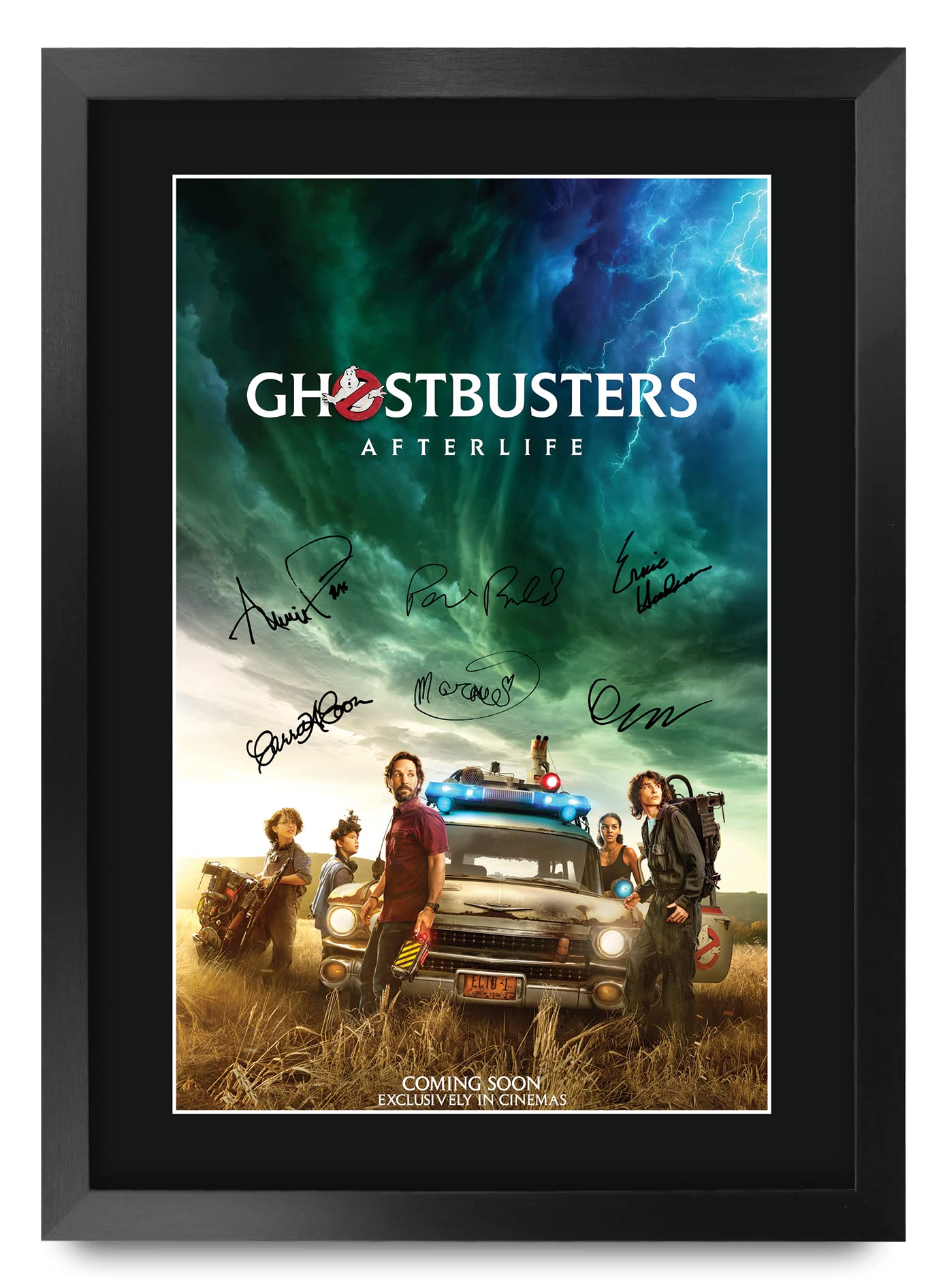 HWC Trading FR A3 Ghostbusters 3 Afterlife Paul Rudd Gifts Printed Poster Signed Autograph Picture for Movie Memorabilia Fans - A3 Framed