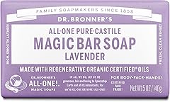 Dr. Bronner's - Pure-Castile Magic Bar Soap (Lavender, 5 ounce) - Made with Organic Oils, For Face, Body and Hair, Gentle and