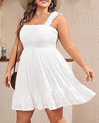 Women’s Plus Size White Dresses Summer Casual