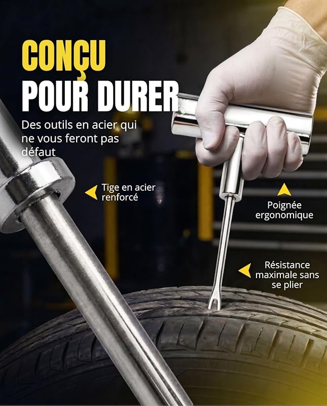 Meche Pneu Crevaison, Répare en 15 Minutes