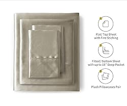 Lanest Housing Silk Satin Sheets, 4-Piece Queen