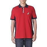 Nautica Men's Short Sleeve Color Block Performance Pique Polo Shirt