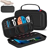 Carrying Case for Nintendo Switch 2 (2025), Large All in One Hard Travel Cases with Game Card Slots, Portable Case Storage Bag Protective Pounch for Nintendo Switch 2 Console and Accessories -Black
