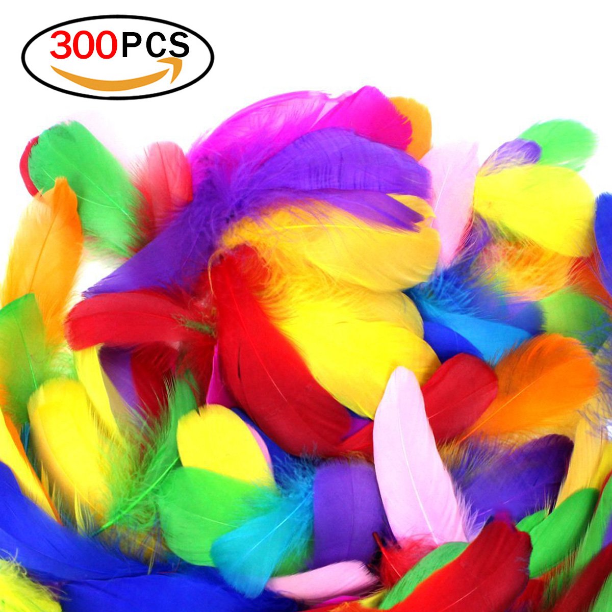 Rocita 300pcs DIY Colorful Feathers Assorted Color Craft Supplies for Arts Crafts Sewing