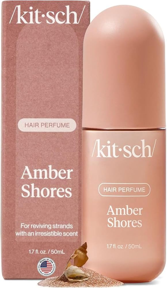 Kitsch Hair Perfume for Women – Hair Spray & Body Mist – Amber Shores, 50mL | Clean, Deodorizing & Patented Odor-Eliminating