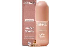 Kitsch Hair Perfume for Women - Amber Shores | Clean, Deodorizing & Patented Odor-Eliminating Technology Hair Spray & Body Mist - Freshen Hair, Body & Pillows - Woody Aquatic Scent - 50mL