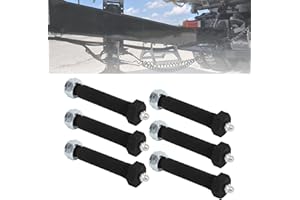 DAUERHAFT Trailer Spring Shackle Bolt, 9/16in 6Pcs Steel Black Trailer Leaf Spring Eye Wet Bolt, Anti Deformation Trailer Shackle Bolts with Locknut, for 2000 3500 5200 6000 7000 Axles