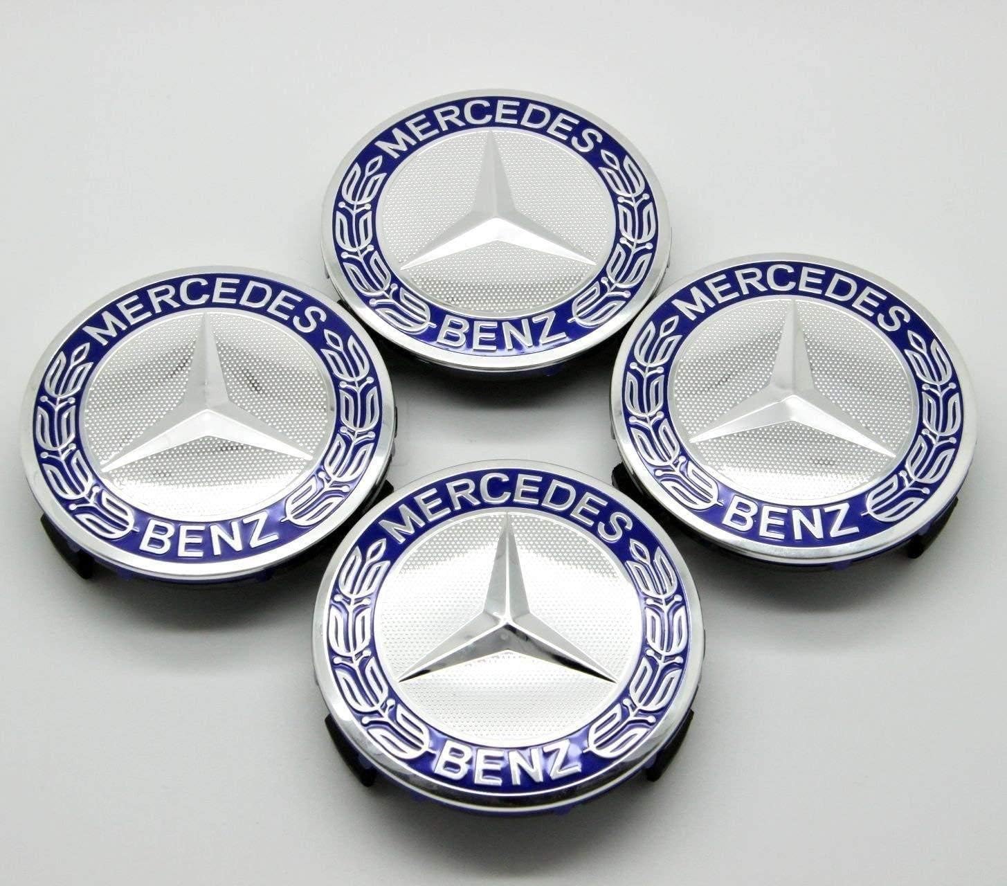 Ss 4x Mercedes Benz Centre Caps 75mm Alloy Wheel Badges Blue Hub Emblem 2019