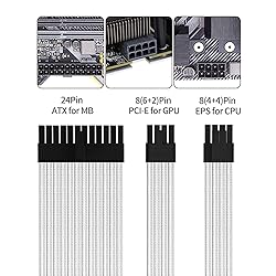 COOCAT PSU Power Supply Cable Extension Kits, 24Pin
