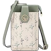 GAEKEAO Vegan Leather Small Crossbody Bag for Women Mini Cell Phone Cross Body Purses Floral Wallet with Card Slots For Girls