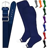Exxact Sports Youth Baseball Socks and Belt Combo for Boys Girls - Soft, Durable Softball Socks and Belt Youth & Adult Sizes