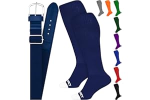 Exxact Sports Youth Baseball Socks and Belt Combo for Boys Girls - Soft, Durable Softball Socks and Belt Youth & Adult Sizes