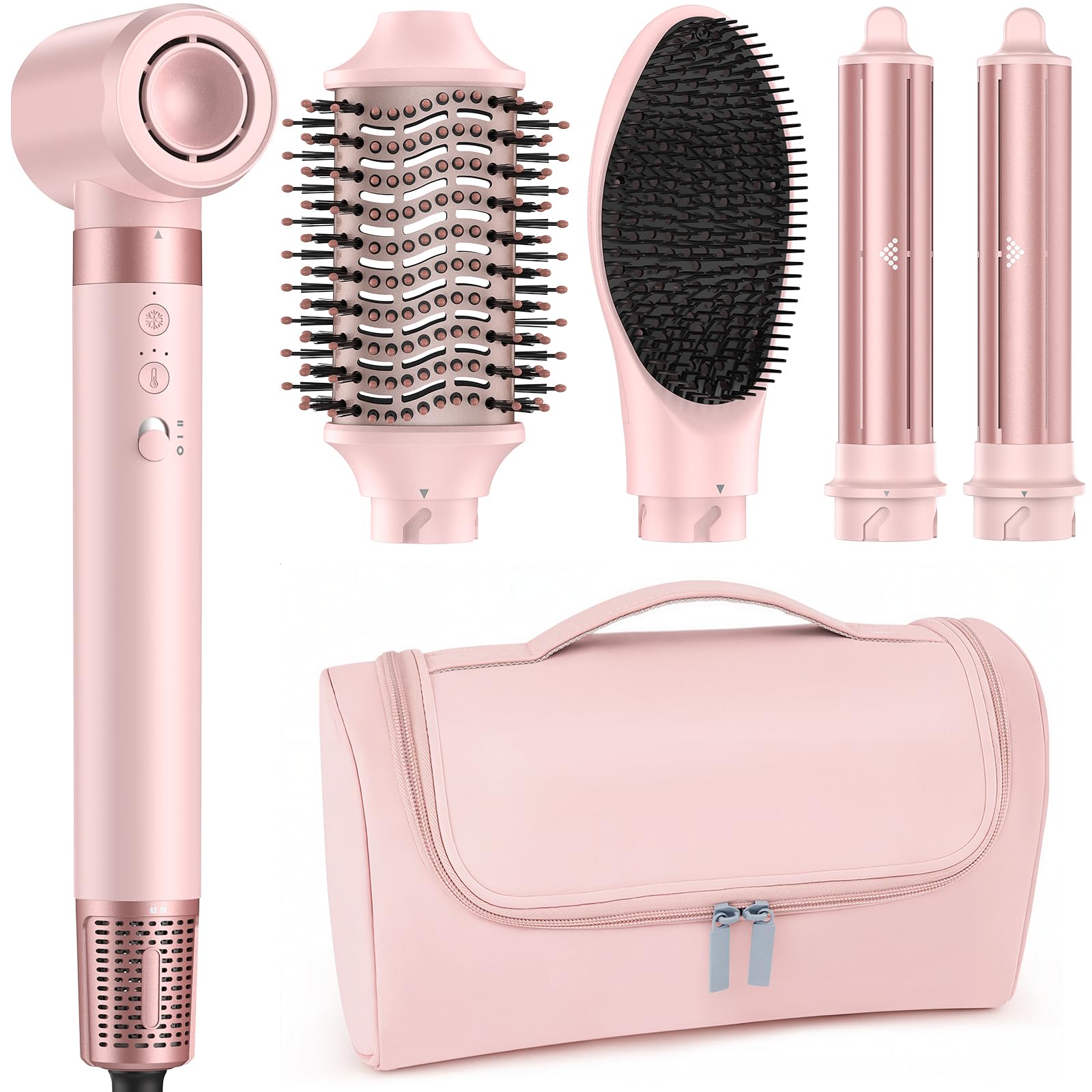 Photo 1 of MESCOMB 5 in 1 Hot Air Styler Wrap – High-Speed Hair Dryer Brush with Auto Wrap Curlers, Fast Drying & Frizz-Free Styling, No Heat Damage, Volumizing Brush with Travel Bag