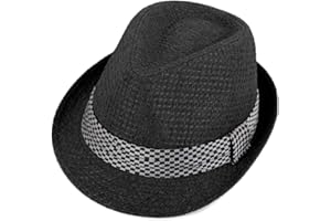 WESTEND Unisex Short Brim Fedora - Hats for Men & Women + Straw Fedora Hats, Cooling Mesh Hats, Fashion Fedora Hats 2024