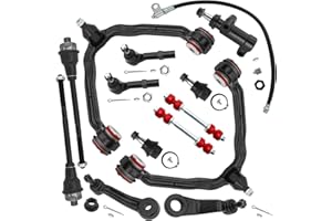 PRAOENTS 13pc 4WD Front End Suspension Upper Control Arm Kit with Polyurethane for Chevy Silverado GMC Sierra 1500, Suburban 1500 Tahoe Yukon/Yukon XL 1500, Avalanche 1500 Cadillac Escalade/Ext