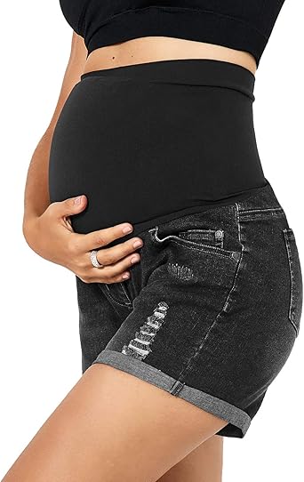 Hofish Women S Over The Belly Pregnancy Support Breathable Maternity Shorts At Amazon Women S Clothing Store