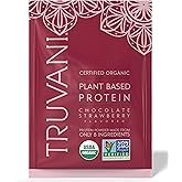 Truvani Vegan Pea Protein Powder | Chocolate Strawberry | 20g Organic Plant Based Protein | 1 Serving | Keto | Gluten & Dairy Free | Low Carb | No Added Sugar