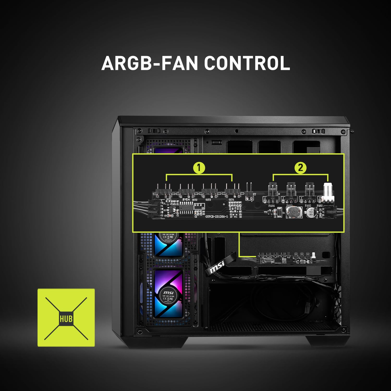 MSI MAG PANO M100R PZ - Premium Mid-Tower Gaming PC Case - Tempered Glass Side Panel - ARGB 120mm Fans - Liquid Cooling Support up to 360mm Radiator - Vented Front Panel