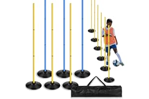 AKABIKE Agility Training Poles Set (Rubber Base with 3.3ft/1m to 4.9ft/1.5m Poles)