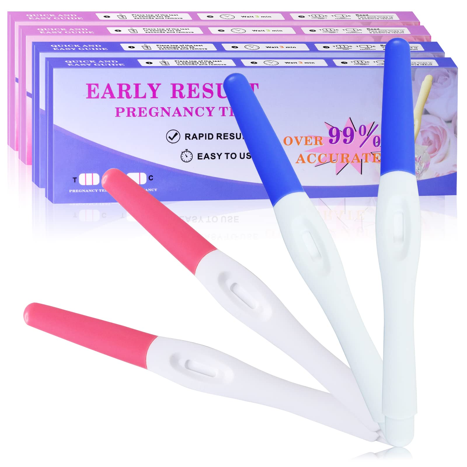 Photo 1 of SHENGSEN 4 Packs Fake Pregnancy Test Strips,Always Positive Early Pregnancy Test Kit,Prank HCG Pregnancy Rapid Test for April Fools' Joke Gag,Blue & Pink