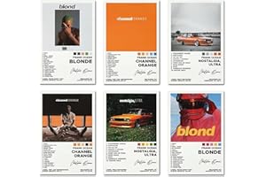 Bkioqoh A Set of 6 canvas posters,Frank Poster Ocean Blonde Poster Channel Orange Poster Nostalgia Ultra Poster 6 Piece Set,8x12IN Canvas Prints Unframed Set of 6